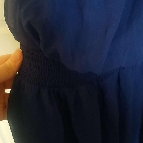 Express Royal Blue Strapless Mini Dress - Picture 3 of 4